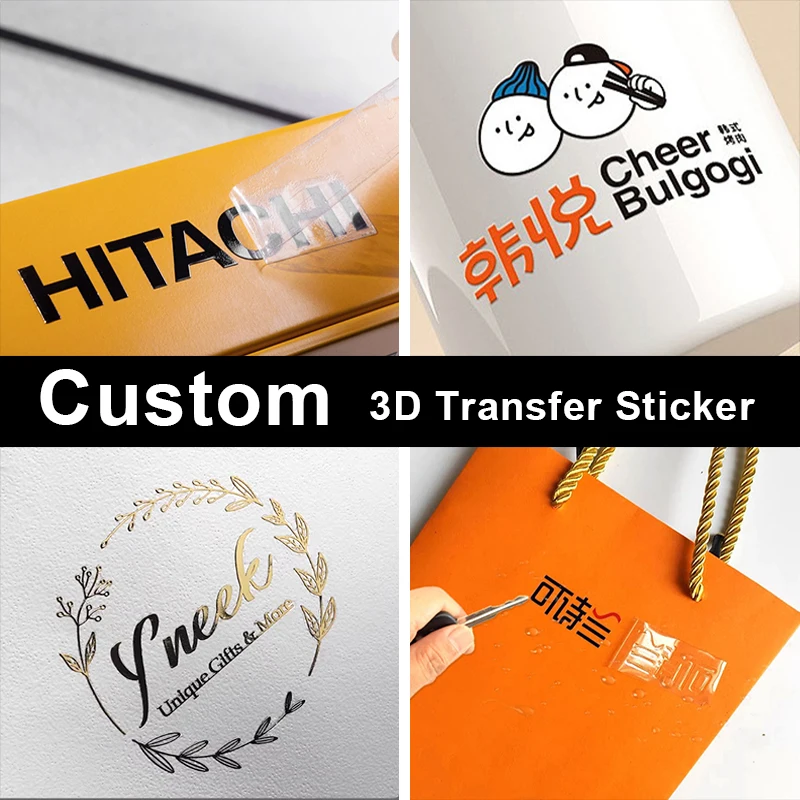 

100pcs Custom stickers Transfer Sticker Personalized Names Design 3D Customized Logo UV Print For Wedding Birthday Gifts Bottle