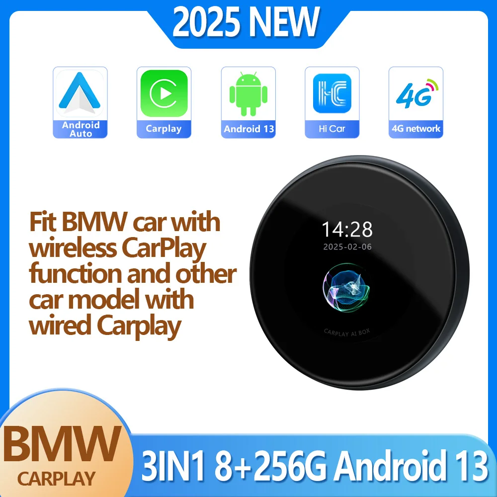 

Android 13 Ai Box for BMW 2025 With Touch Screen New Model QCM6125 8+256GB Smart System Car Video Player for VW Audi Benz IVECO