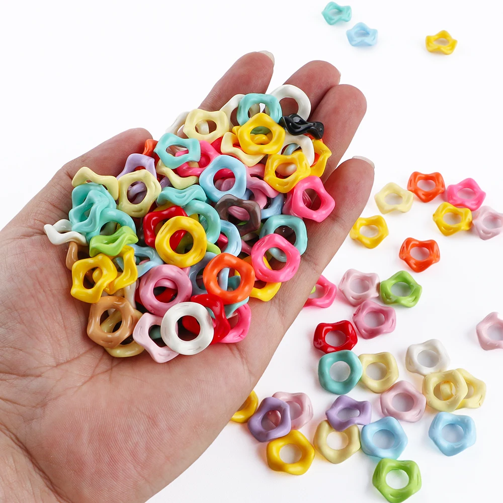 25Pcs15MM Wavy Big Hole Stack Bead Diy Mobile Phone Chain Bag Pendant Beaded Pen Bracelet Necklace Jewelry Accessories view 5