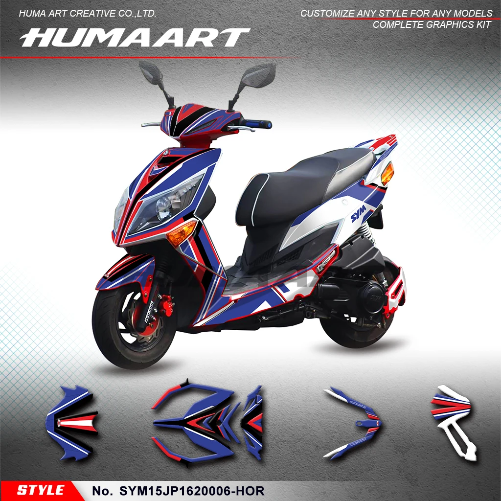 

HUMAART Personalized Adhesive Sticker Vinyl Wrap for SYM JET POWER JP 150 JP150 2016 2017 2018 2019 2020, SYM15JP1620006-HOR