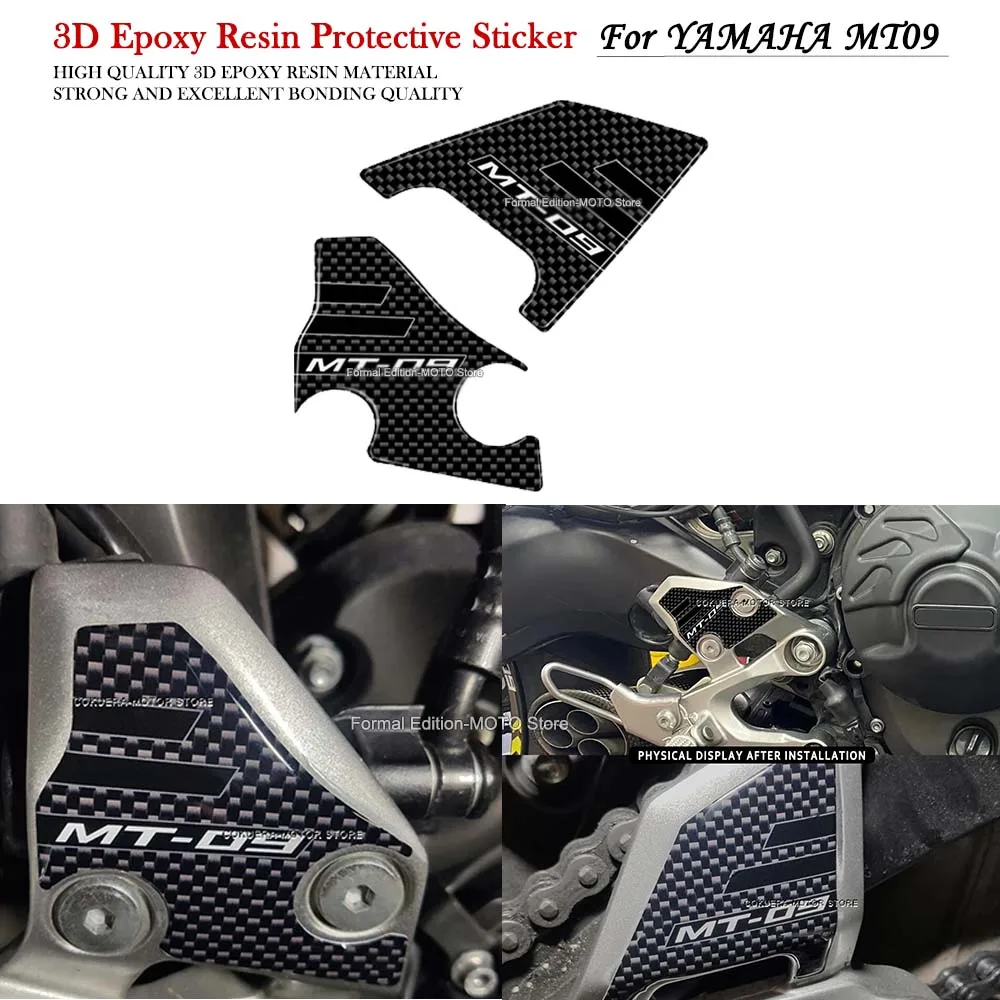 

For YAMAHA MT09 MT 09 2017-2020 Motorcycle 3D Resin Stickers Waterproof Scratch-Resistant Guards Heel Pad Protective Stickers