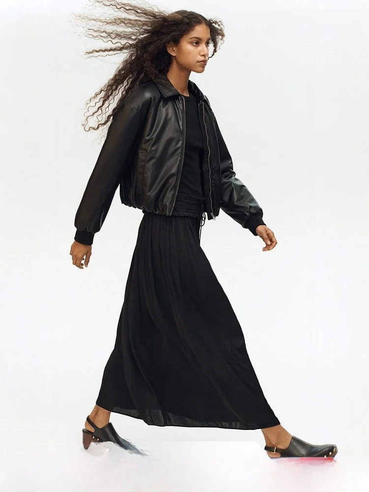 

Spring New Arrival Long Tassel Skirt Women's Loose Fit mid Waist Polyester Fiber H&M 378