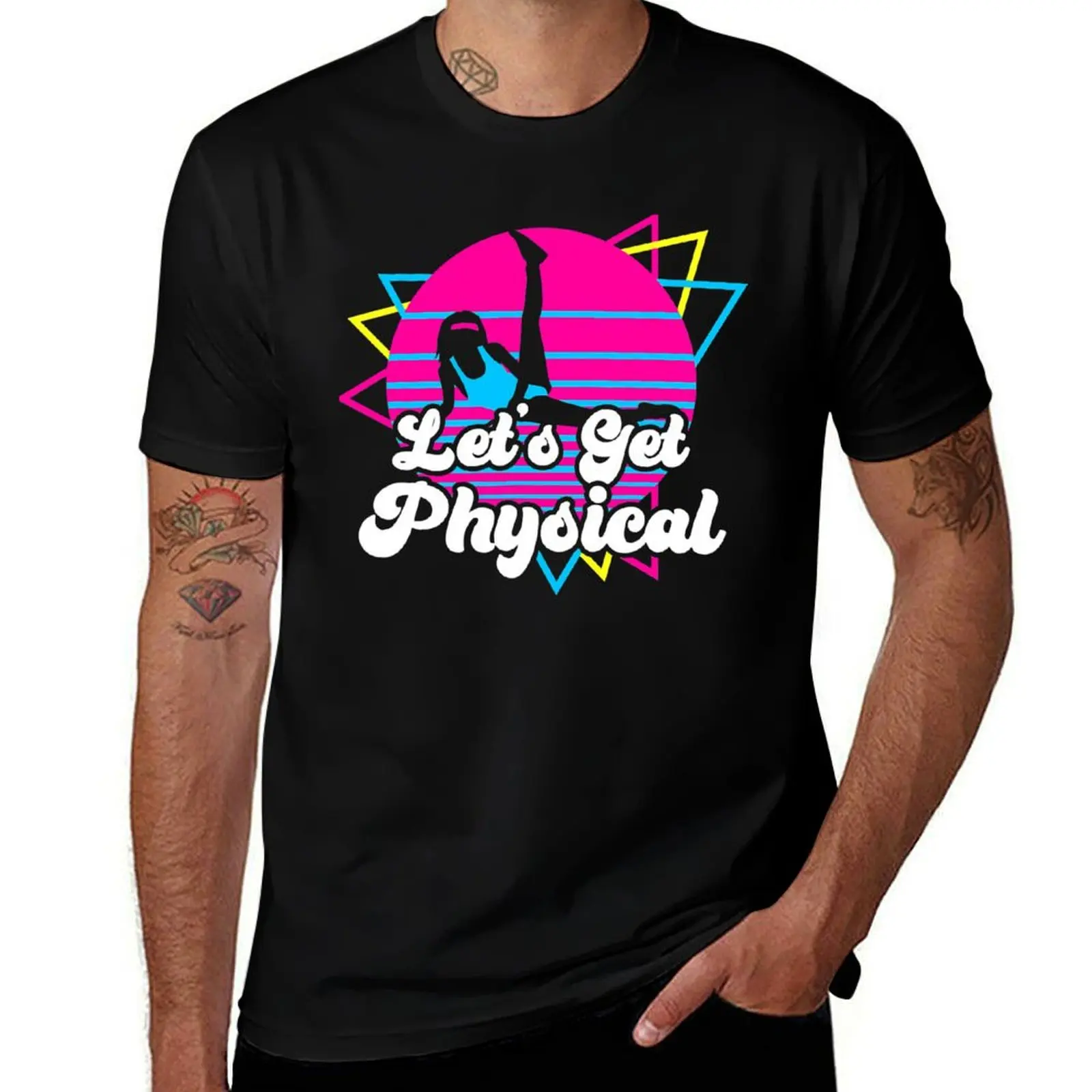 Let's Get Physical For A Fitness 80's Lover Gift T-Shirt Summer Print Short Sleeve Tee