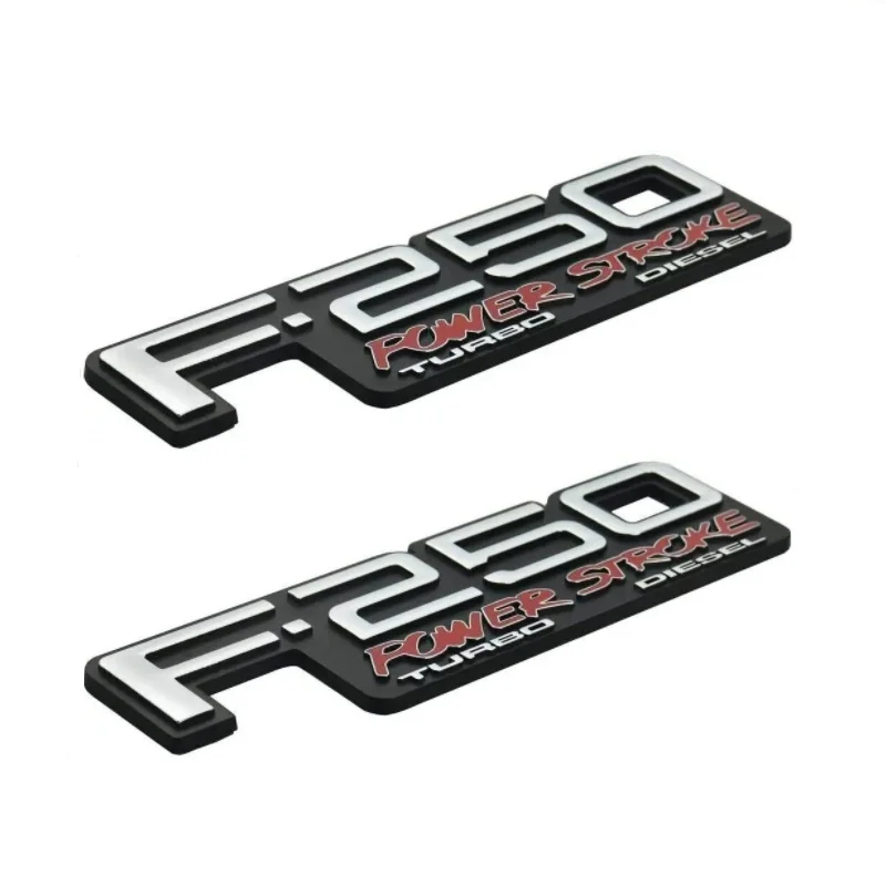 2PCS F350 Blue XL Super Duty F250 International Power Stroke Emblem Badge for ABS Material Vehicle Sticker