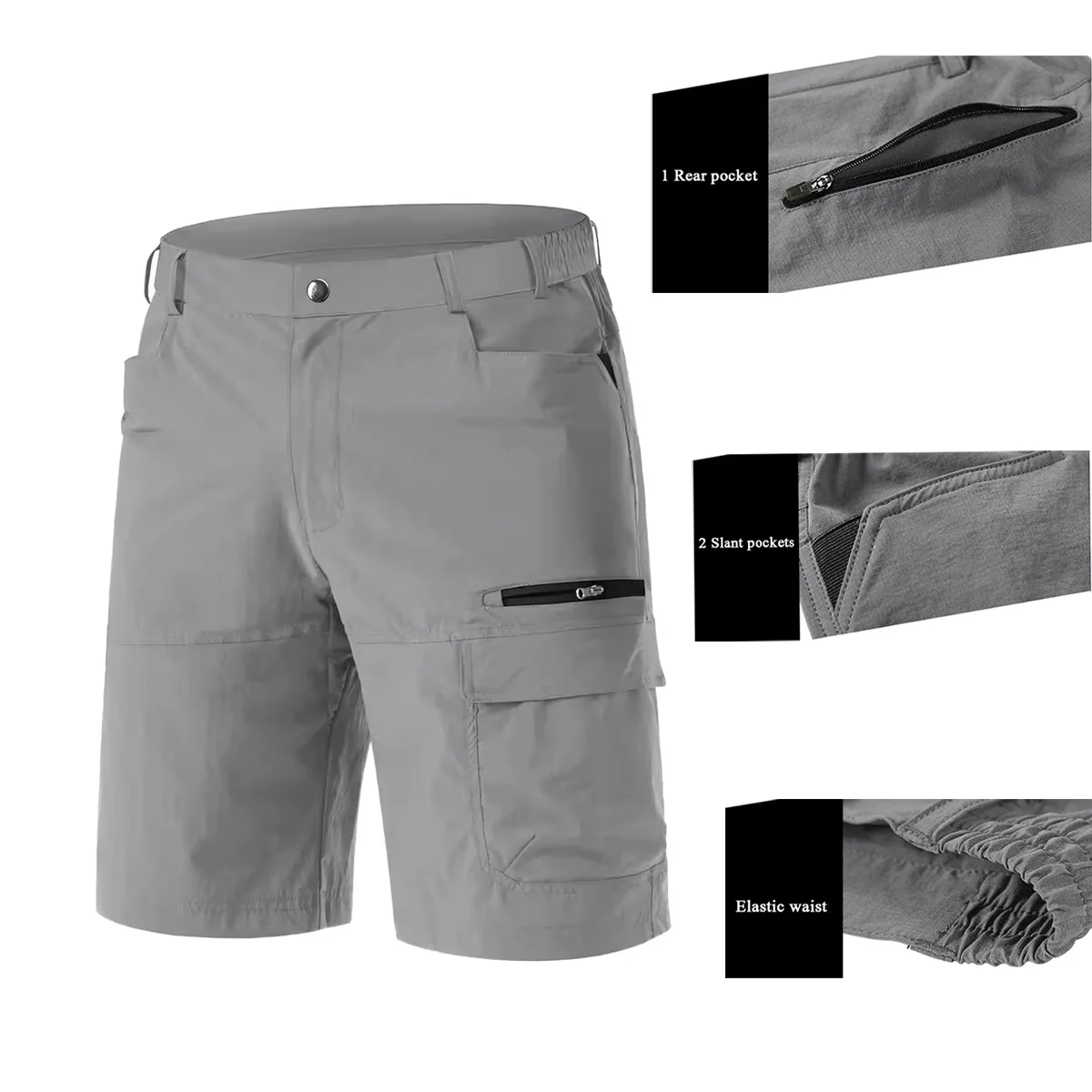 

New Men's Casual Work Shorts Lightweight Quick-Dry Cargo Shorts Summer Multi-Pocket Water-resistant Outdoor Climbing Short Pants