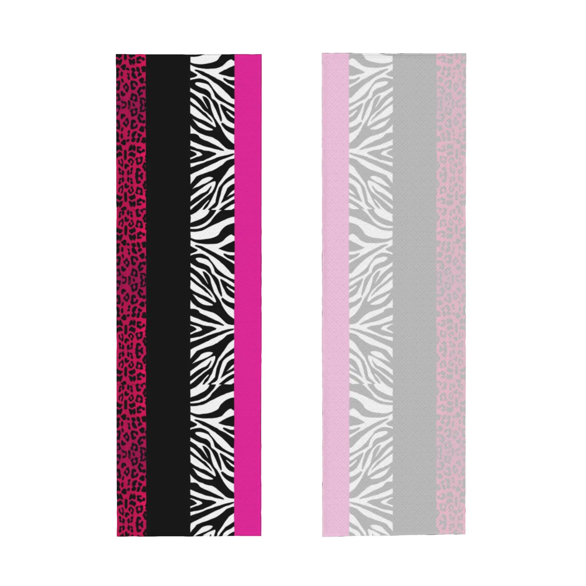 Hot Pink Zebra and Leopard Animal Print Stripes Cold Exercise Towel   Super Soft Breathable Instant Cooling Towel  Beach Towels