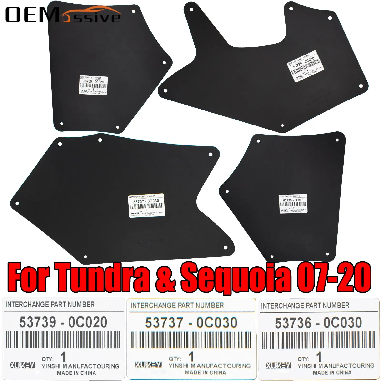 For Toyota Tundra XK50 Sequoia XK60 2007-2020 Mud Flaps Splash Guards Mudflaps Fender Liners Shield Apron Seal Flares Rubber