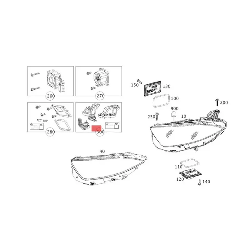 A98M Front Headlight RS Bracket Repair Kit 1 Pair- A2578201900 A2578202000 For C257 W257 18-23 CLS260 CLS300 350