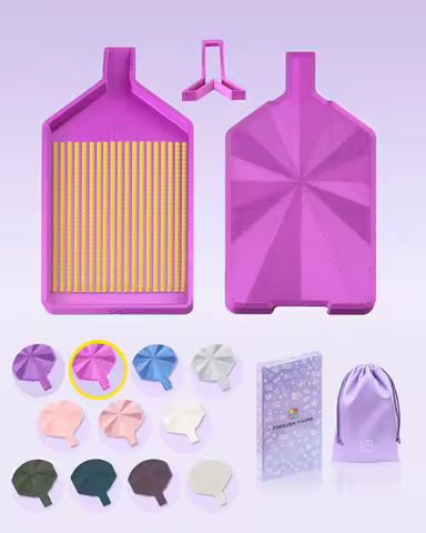 Large Diamond Painting Tray Storage Box Round Corners Y-Shape Ejection Plug 5D Accessories Organizer with Glitter for Craft