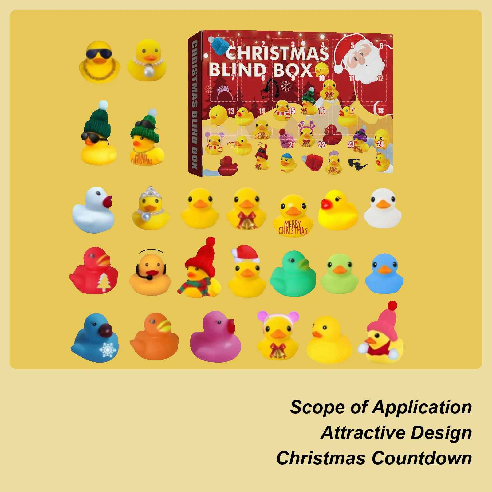 

24-Day Advent Calendar with Bath Toys Christmas Stocking Stuffers Family Activity Kit for Home/School Holiday Countdown Calendar