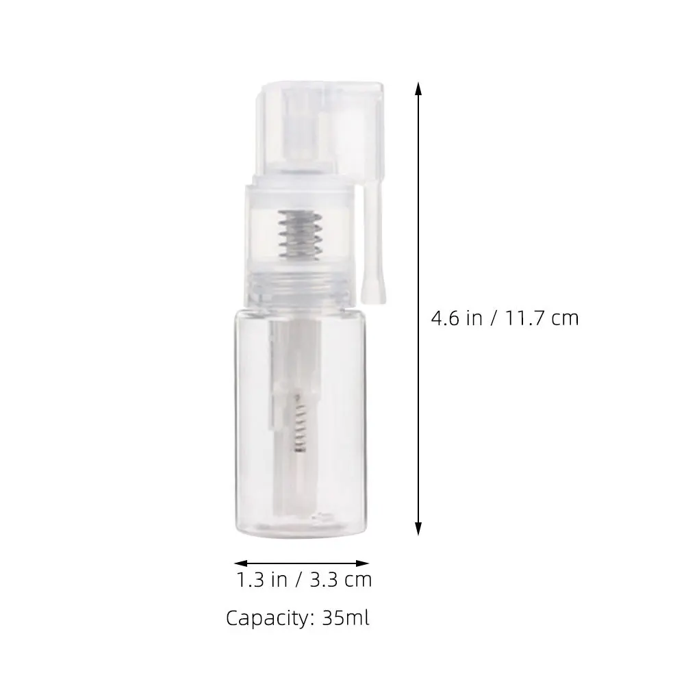 2 قطعة زجاجة رذاذ مسحوق المحمولة انفصال 35 مللي موزع الحيوانات الأليفة الشفاف السفر مسحوق الحاويات بخاخ رذاذ ناعم #3
