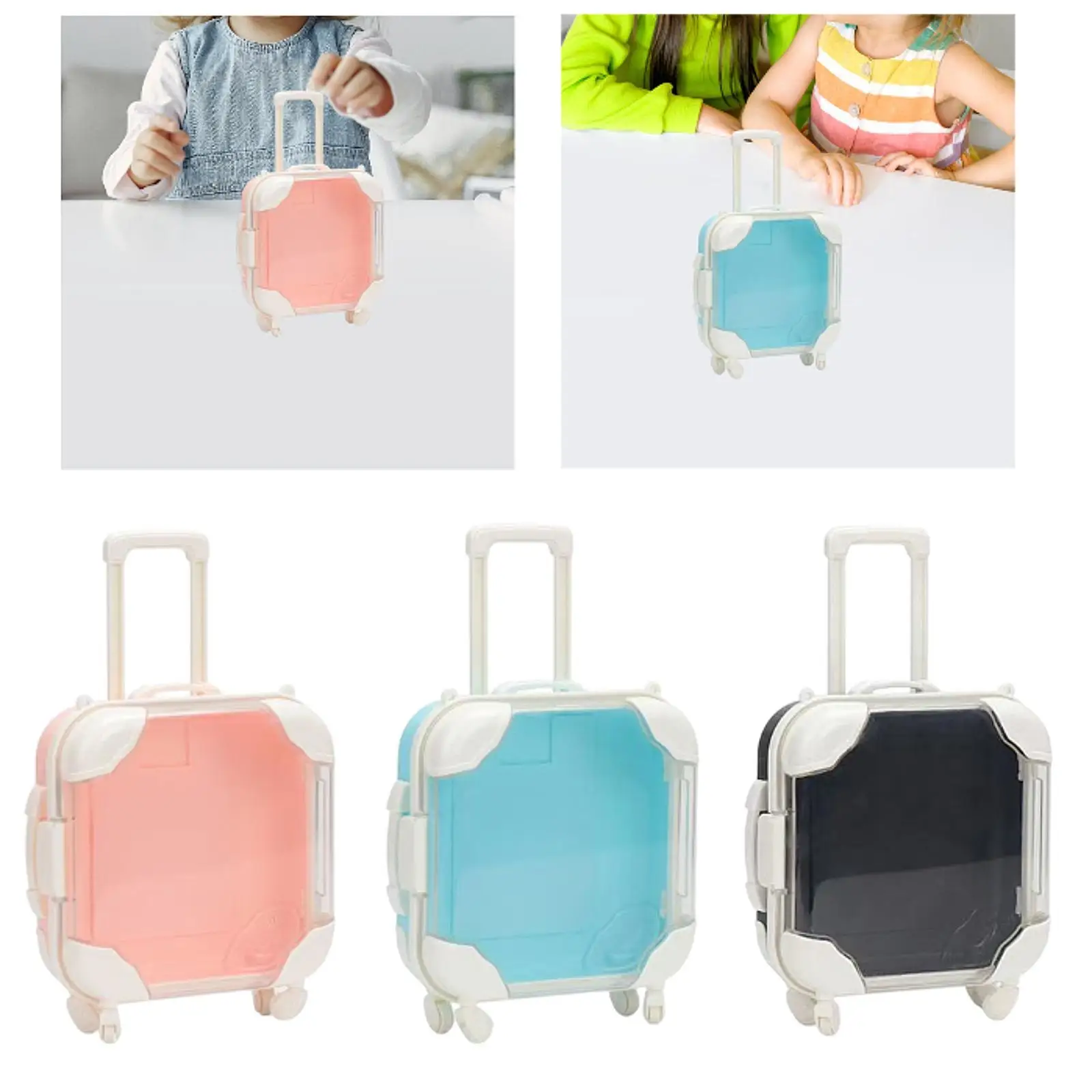 دمية حقيبة سفر دمية صندوق أمتعة لطيف دمية لوازم مجوهرات صغيرة حقيبة للتخزين إكسسوارات دمي فستان للأطفال