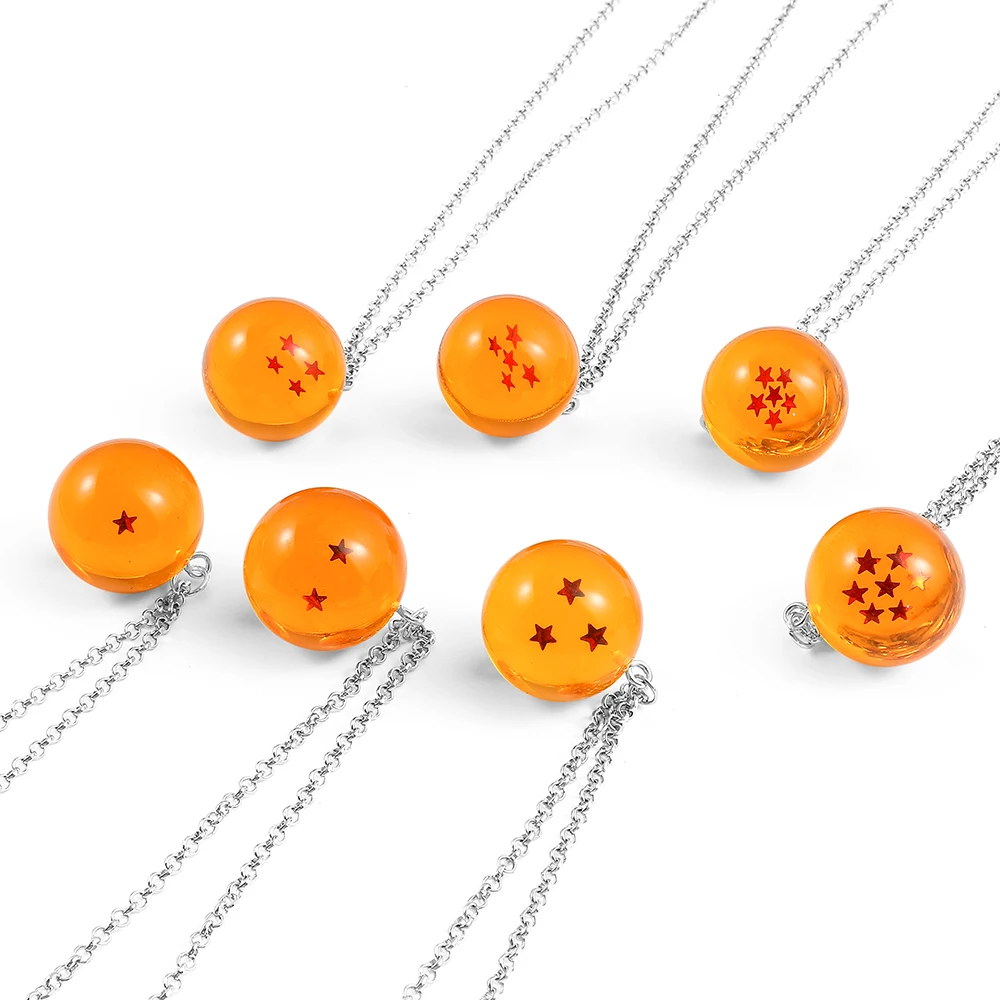 Dragon Ball Series Necklace Charms 1-7 Star Cosplay Pendants Boys Toy Gift Anime Themed Jewelry Accessories view 2