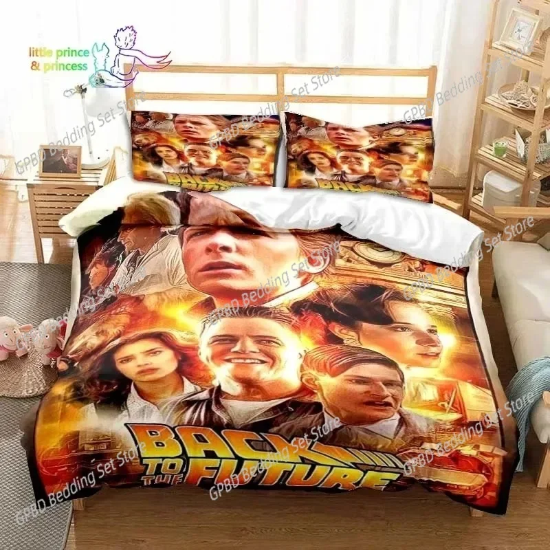 Sci-fi Movie Back to the Future Comfortable Duvet Quilt Cover Pillowcase Bedding Set Children Bedroom Decoration Home Textile