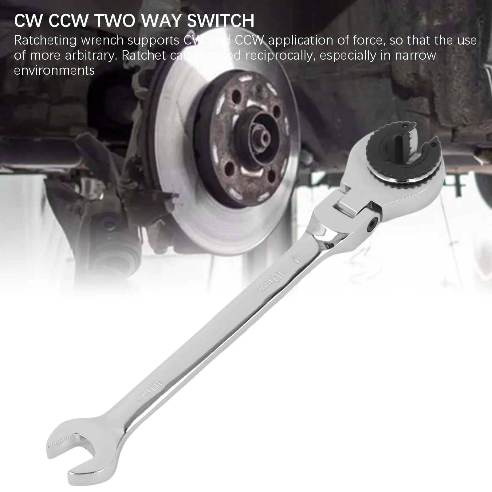 

Ratcheting Wrench Metric Open Flex Head 72 Teeth Gear Adjustable Angle for Air Conditioning Tubing 10mm Ratcheting Wrench Metric