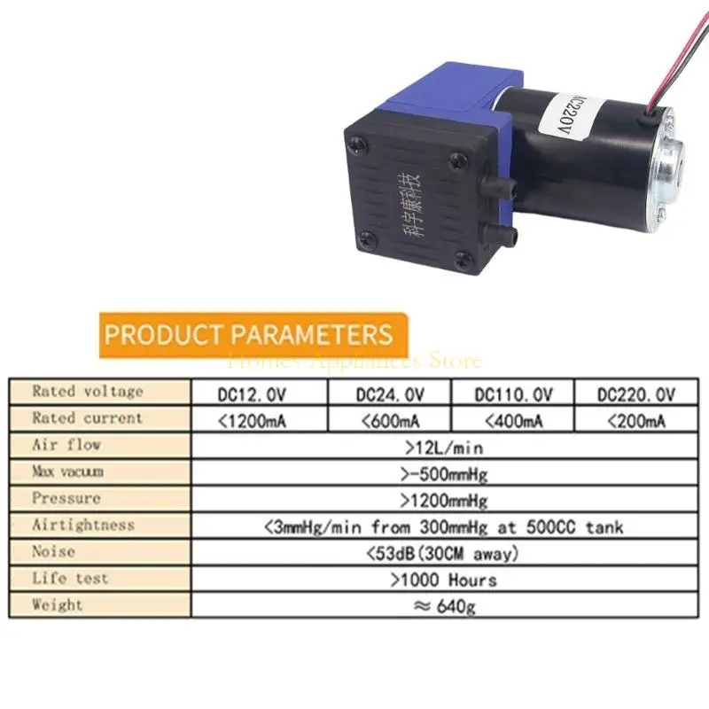 D0AB Portable Brush Piston Oilless Miniature Vacuum Low Noise for Model Making Craftsmanship Camping Fishing Gear