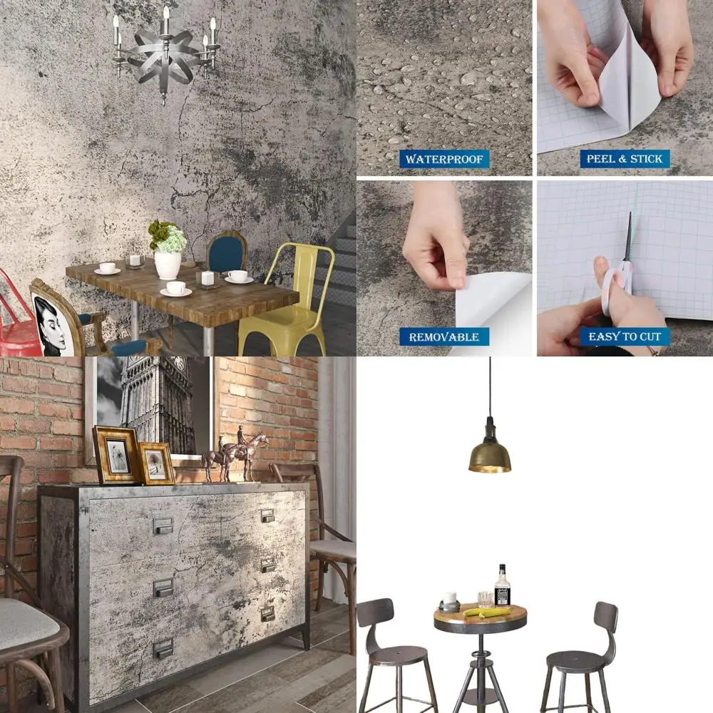 

Серые водонепроницаемые самоклеящиеся обои под бетон, 36x200 дюймов, текстурированный винил для стен, столешниц и шкафов