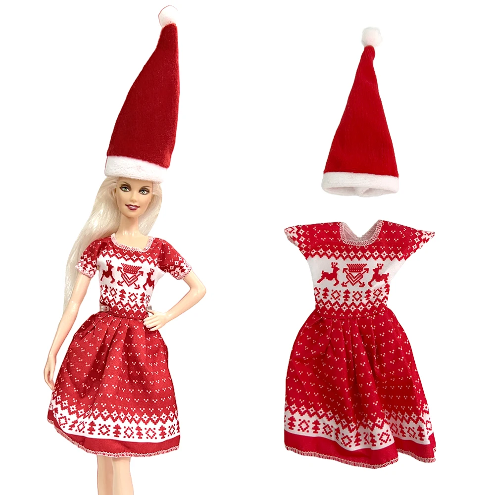 

1 Pcs Fashion Christmas Dress 11.5 Inch Doll Clothes Toys Miniature 1/6 Dolls Accessories Santa Cosplay Clothes DIY Present