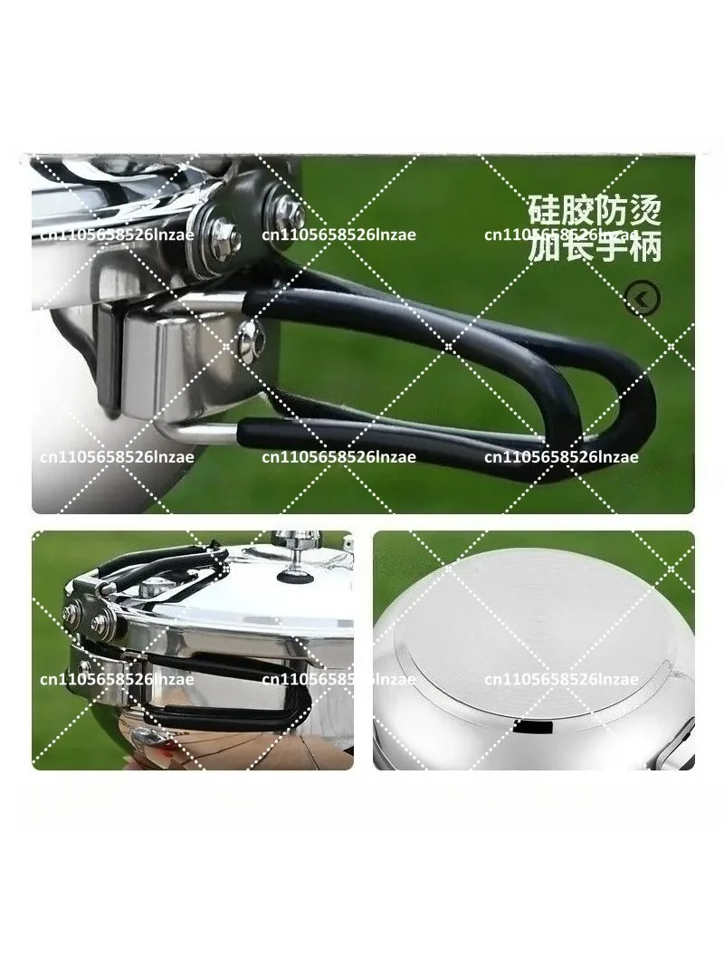 Camping Pressure Cooker Stainless Steel Cooking Pot with Valve Safeguard for Canning and Outdoor Meals