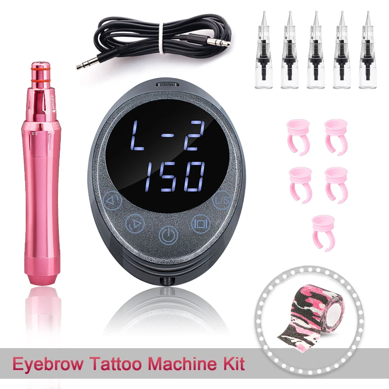 Eyebrow Rotary Microblading Tattoo Machine Kit Professional Semi Permanent Tattoo Gun Set