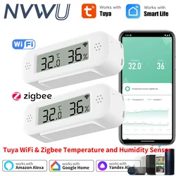 Tuya Zigbee WiFi Mini Temperatur Feuchtigkeit Für Smart Home Thermometer Hygrometer APP Remote Arbeit mit Google Home Yandex Alexa