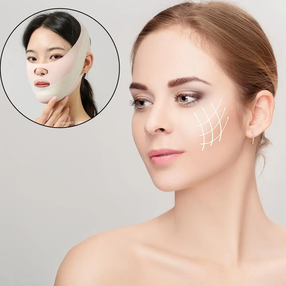 Wiederverwendbarer Schönheits-Schlafmasken-Gurt für Frauen, V-Linie, Facelifting-Gurt, Jawline Shaper, Doppelkinn-Reduzierer, Gesicht, schlankes Bandag E8J0