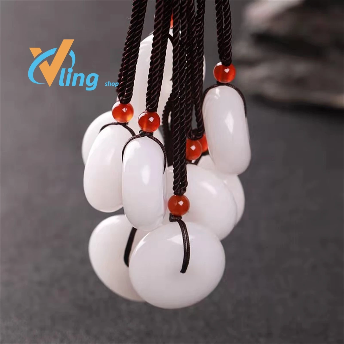 Xinjiang White Jade Gold Silk Jade Safety Buckle Pendant Men's and Women's Lovers' Jade Pendant Pendant Gift Rope