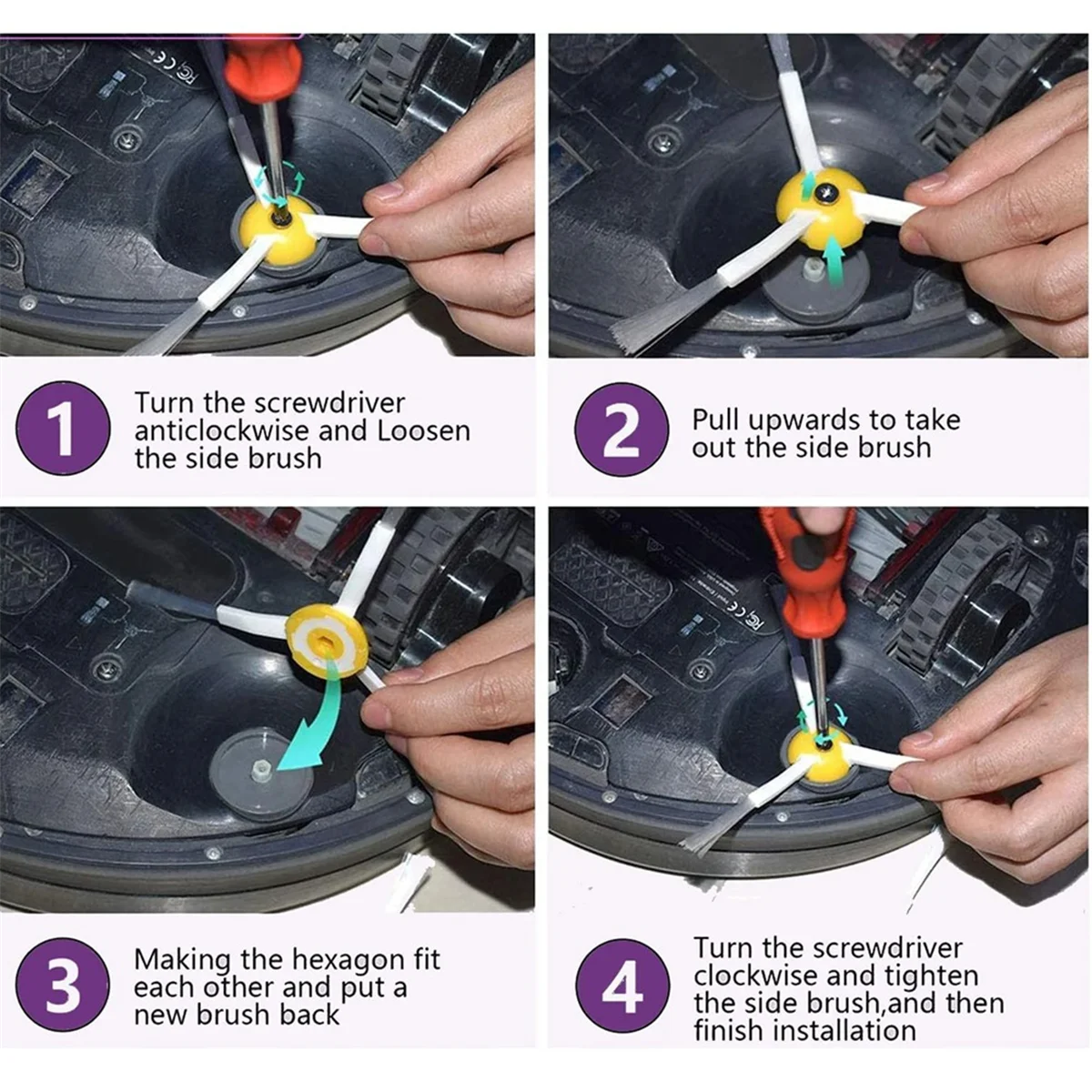 Irobot用サイドブラシ,Roomba 600, 700シリーズ,694, 692, 690, 680, 660, 665, 651, 650, 614, 760, 770, 780, 776 500シリーズ595、585、564
