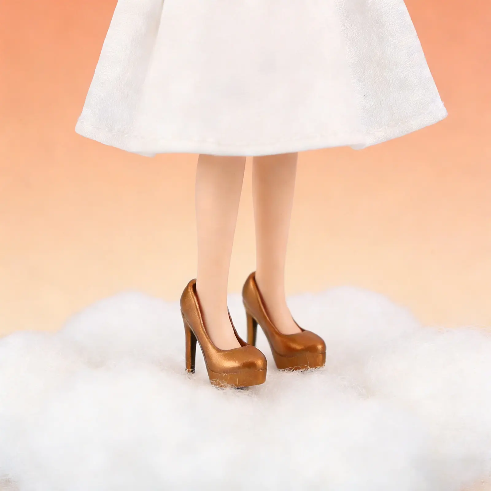 

1Pair Soldier High Heels Closed Toe Elegant PU Female Figure Footwear 12 Inch Action Figure High Heel Shoes