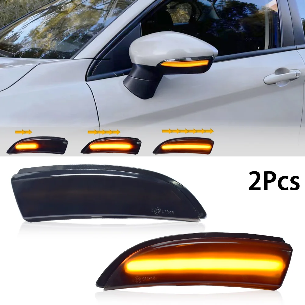 2pcs LED Dynamic Turn Signal Light Side Mirror Flashing Light for Ford Fiesta Mk7 2008-2017 for Ford B-Max 1547274,1748313