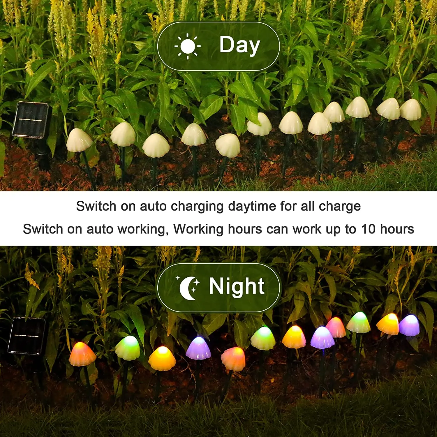 Led Solar Mushroom Lights Street Lights Outdoor Waterproof Lawn Decorative Lights Patio Garden Christmas Holiday Decoration