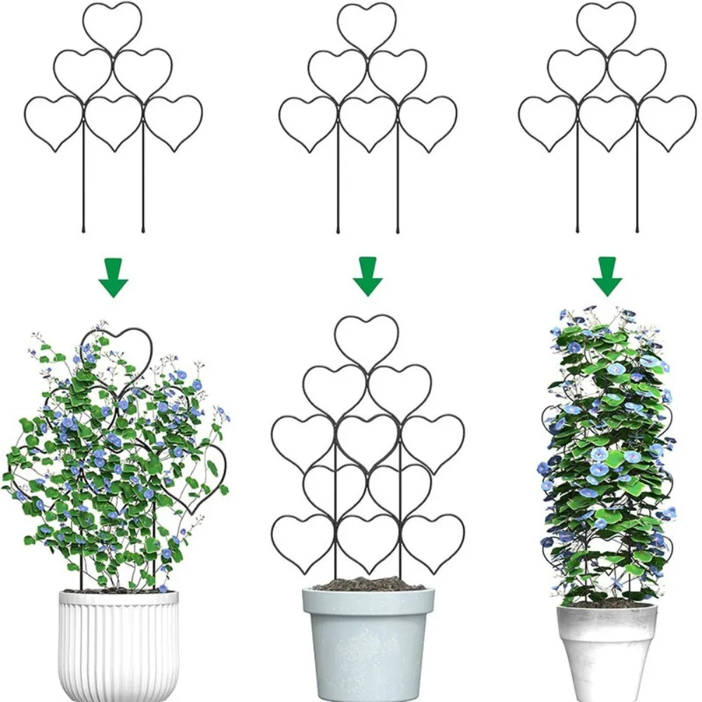 ハート型植物サポート鉄 14.6 インチトレリスつる植物用ユニバーサル屋外つるアイビーホルダー観葉植物花用