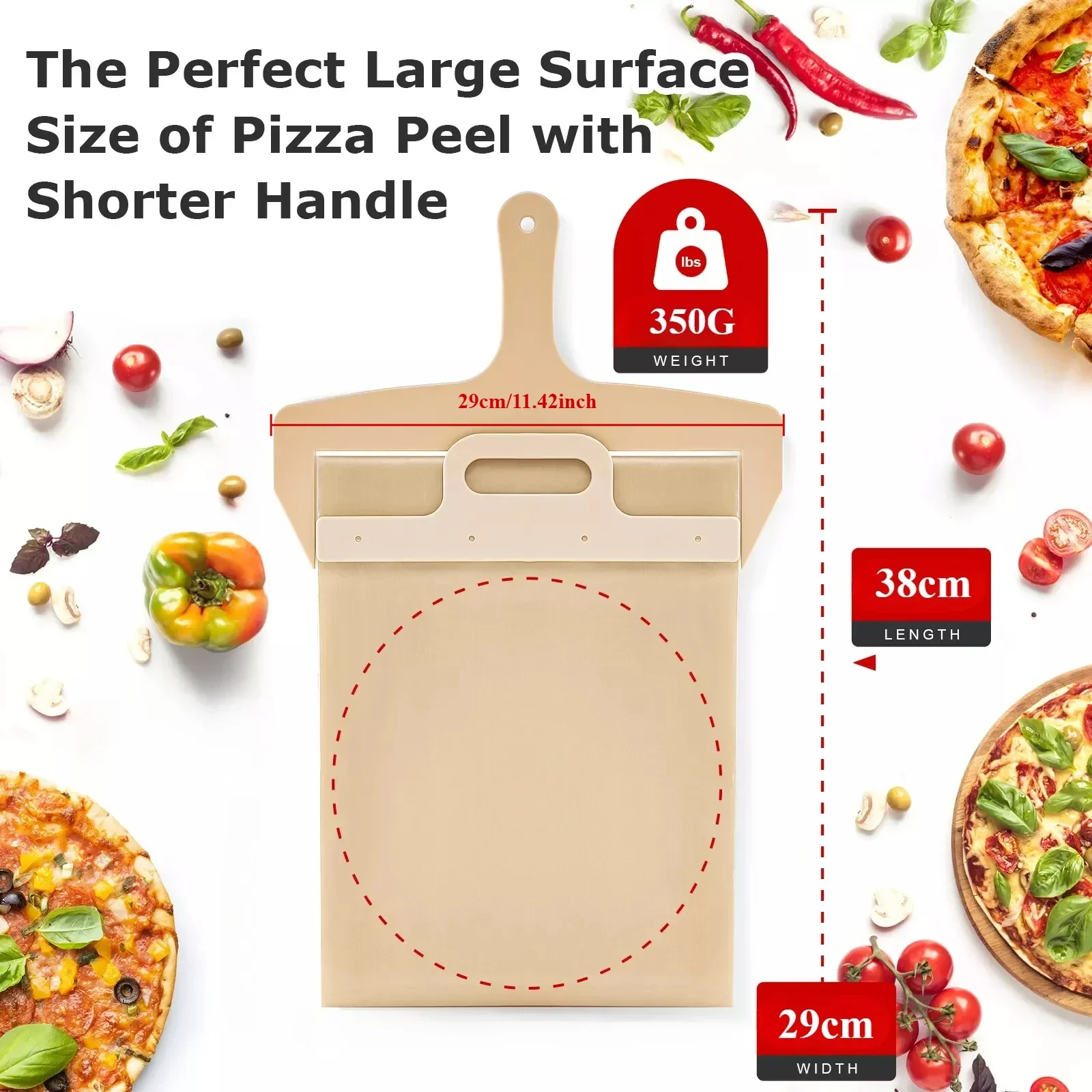 قسط انزلاق البيتزا قشر خشبي البيتزا مجرفة قشر الرف غير عصا نقل البيتزا المنزلق المهنية ملحق للأفران