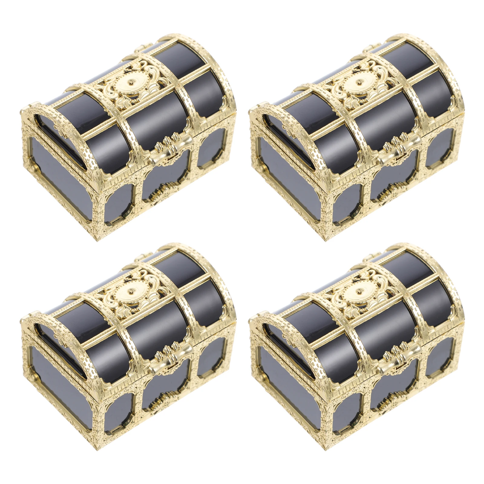 

12 Pcs Pirate Treasure Chest Sugar Box Waterproof Rustproof Plastic Storage Case Mini Hollow Boxes Gifts