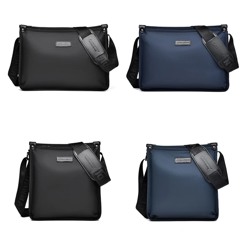 Tas Bahu PU Kasual Pria Baru Tas Selempang Komuter Oxford Trendi Vertikal Tas Kurir Kerja Bisnis Sederhana Modis