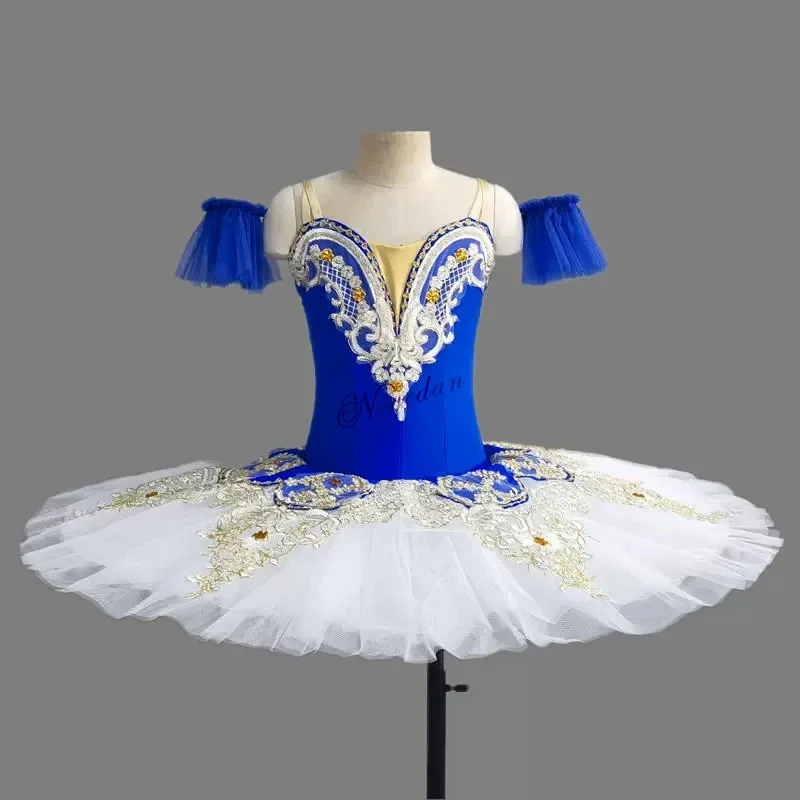 Tutú de ballet profesional de flores para niña y mujer, traje de baile de fiesta de bailarina romántica, vestido de plataforma de Lago de cisne blanco