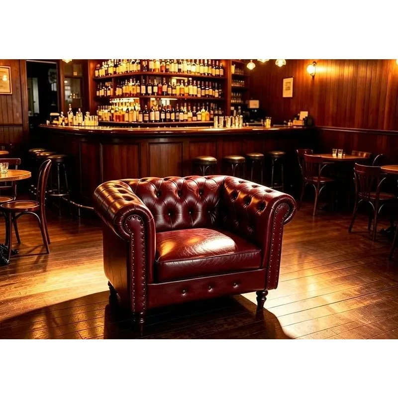 Cafe Bistro Cigar Room Leather Sofa B & B