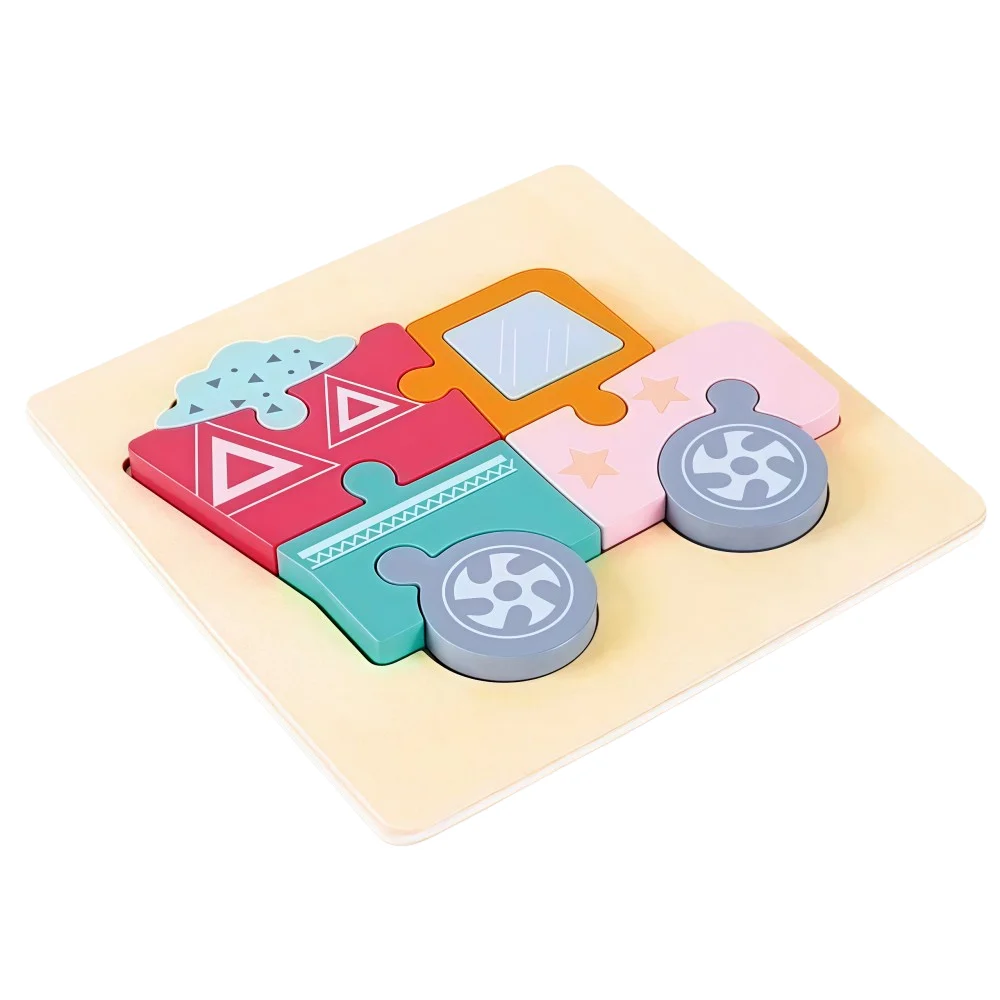 

3D детские деревянные пазлы, встроенные пазлы с мультяшными животными, познание животных, 2 в 1, набор головоломок для раннего обучения