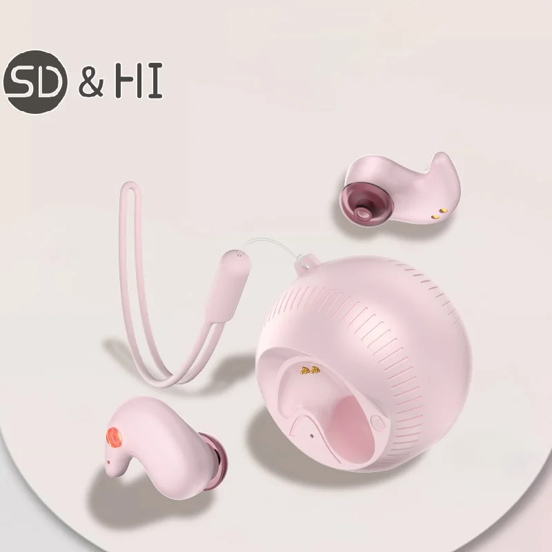 Wireless Bluetooth 5.3 Earphone With Hanging Rope In Ear Sleep Earbuds TWS IPX5 Waterproof Headphones For Sports Running Yoga