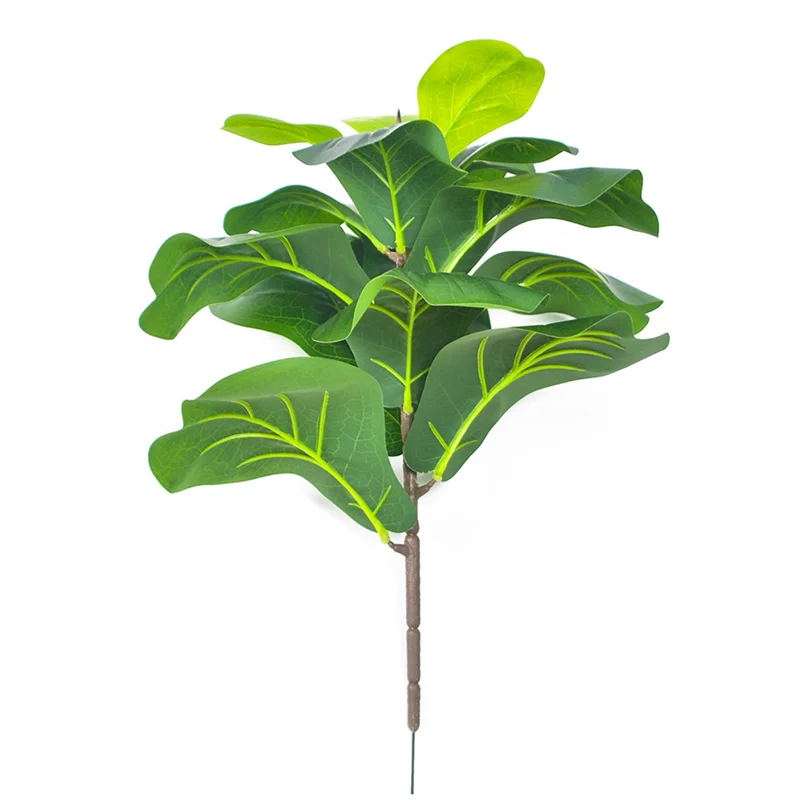 

12Pcs Artificial Fiddle Leaf Fig Tree 19.6 Inch Faux Plants Ficus Bush Greenery For Wedding Courtyard Outdoor Decoration