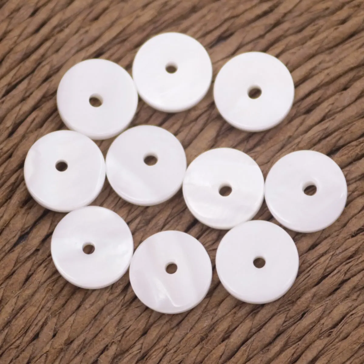 10 PCS 8mm Round Coin Shell White Mother of Pearl  Jewelry Making DIY