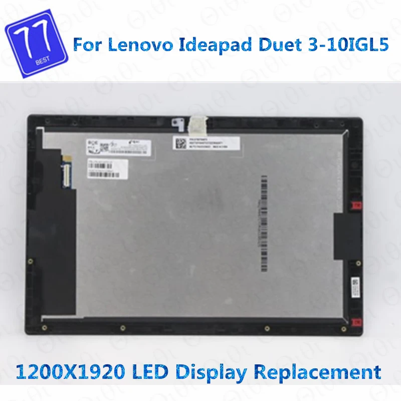 100% Tested Original LCD Screen and Digitizer Full Assembly with Frame for Lenovo IdeaPad Duet 3-10IGL5 82AT 82HK(Black)