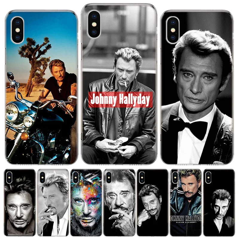 Johnny Hallyday Music Black Clear Case For iPhone 11 13 14 Pro 15 Pro Max 12 Mini 16 XR X XS Max 7 8 Plus Funda Clear