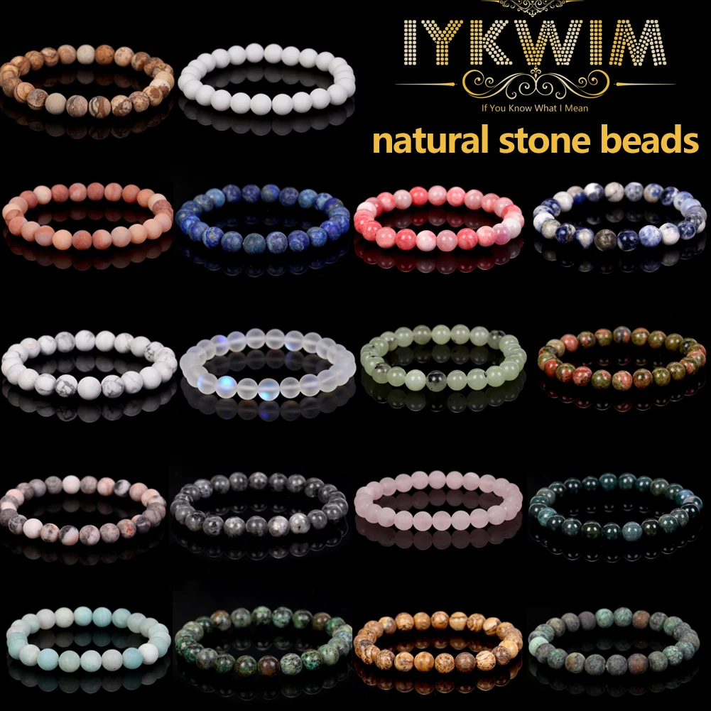 Natural Stone Matte Bracelet Turquoises Agates Amazonites Beads Jewelry Gift For Men Magnetic Health Protection Women