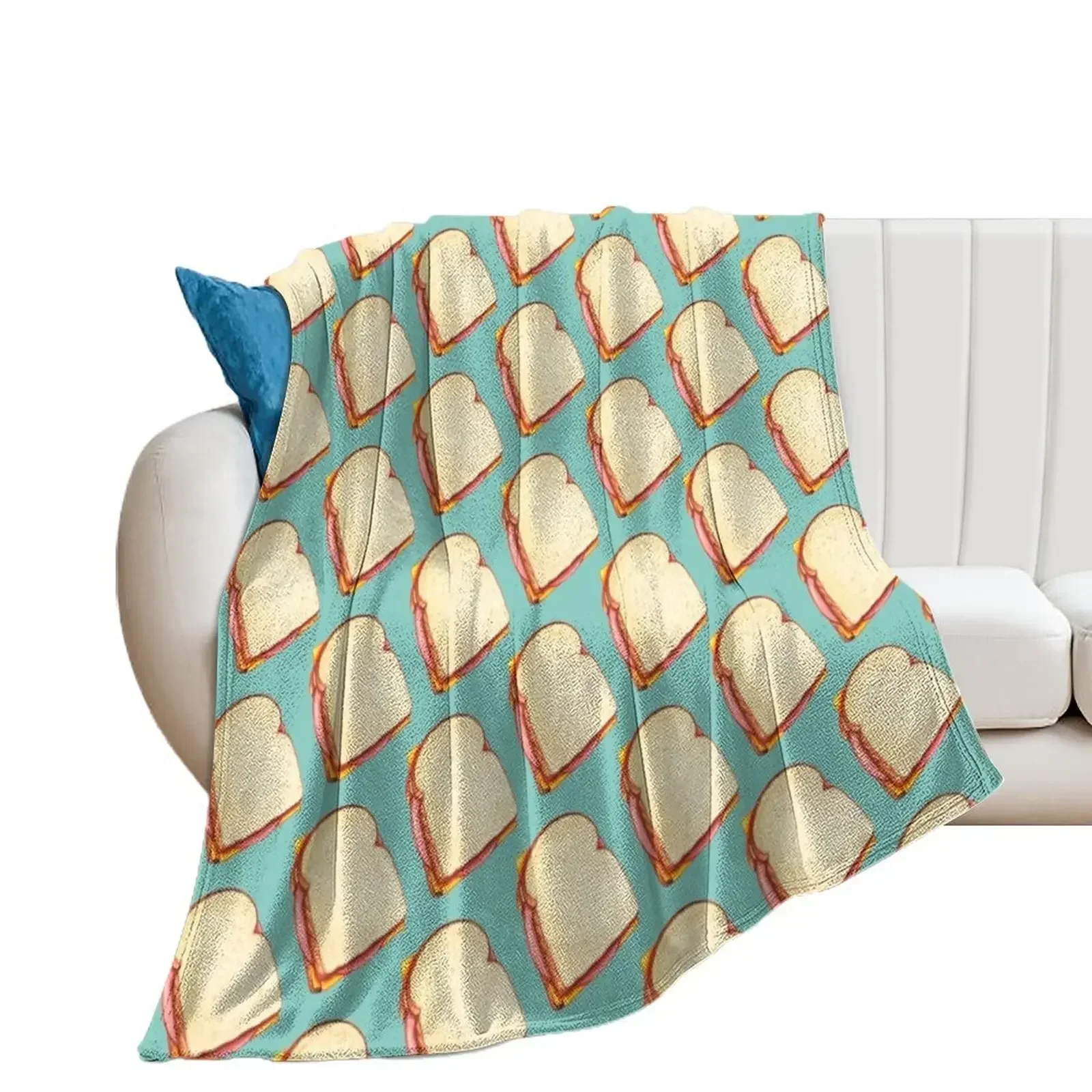 Bologna Sandwich Pattern - Blue Throw Blanket for sofa Luxury Throw Cute Plaid Blankets For Baby Blankets