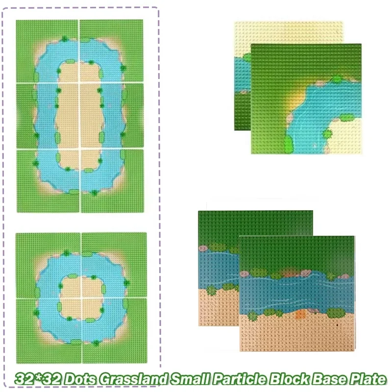 

2Pcs/Set 32x32 Dots Base Plate Single-sided Building Blocks Grassland Base Board DIY Assembly Small Particle Bricks Parts Toys