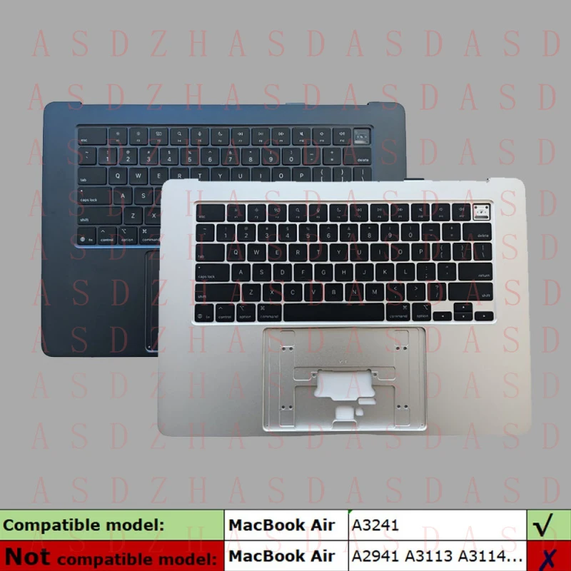 

НОВИНКА: Верхний корпус с клавиатурой и подставкой для рук для Apple MacBook Air 15" A3241, серебристо-синий, раскладка US