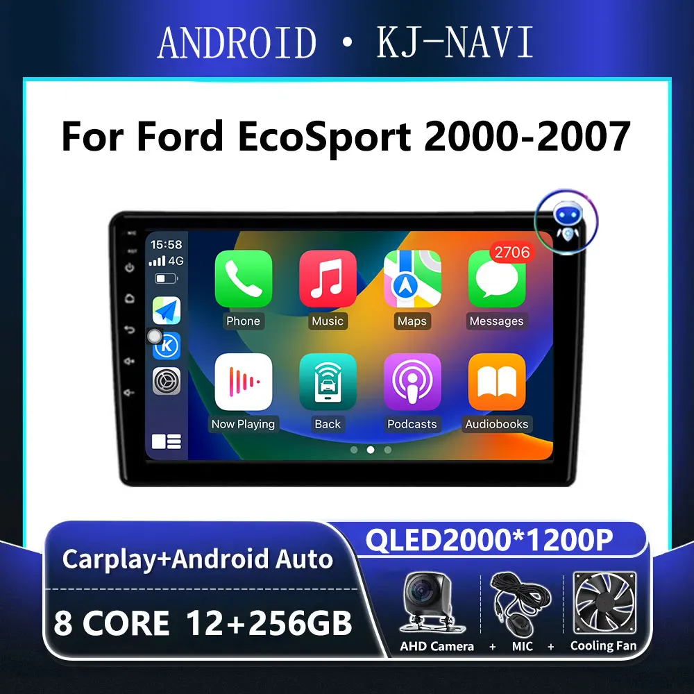 

Android 14 Carplay For Ford EcoSport 2000 - 2007 Stereo Car Radio Multimedia Player GPS Navigation 2 din DSP WIFI