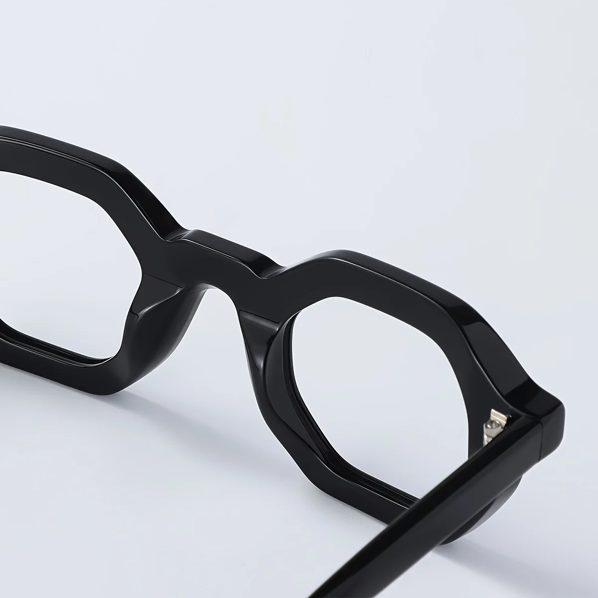 Glasses for Women Men |   Fytoo, Black Glasses, Hexagonal Glasses, Acetate Glasses, Full Rim Glasses, Ft1602-01