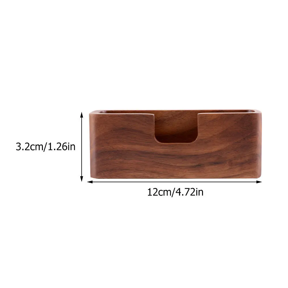 1Pcs Holz Name Karten Halter Schwarz Nussbaum Einfache Elegante Desktop Visitenkarten Box Büro Display-ständer Schreibtisch Lagerung Box